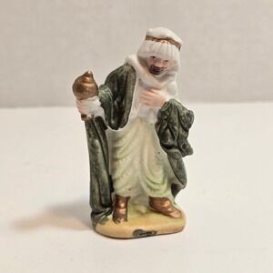Vintage Middle Eastern Man Figurine Ceramic Religious Nativity Shepherd Wise Man